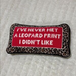 Furbish Leopard Print Needlepoint Accent Pillow